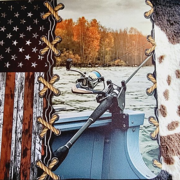 Fishing USA Flag Computer Non Slip Custom Mouse Pad - Picture 2 of 4